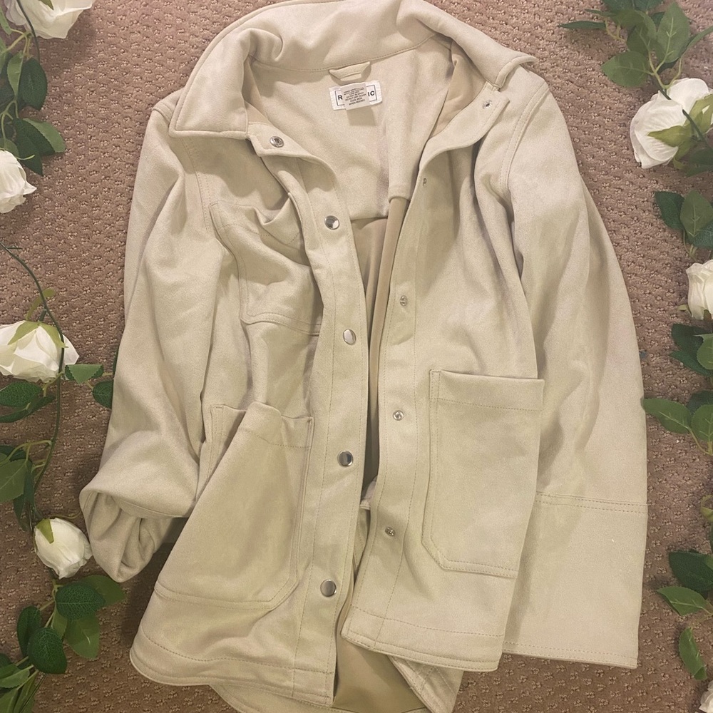 For The Republic Faux Leather Tan Jacket Soft / Size Small/ Never Worn
